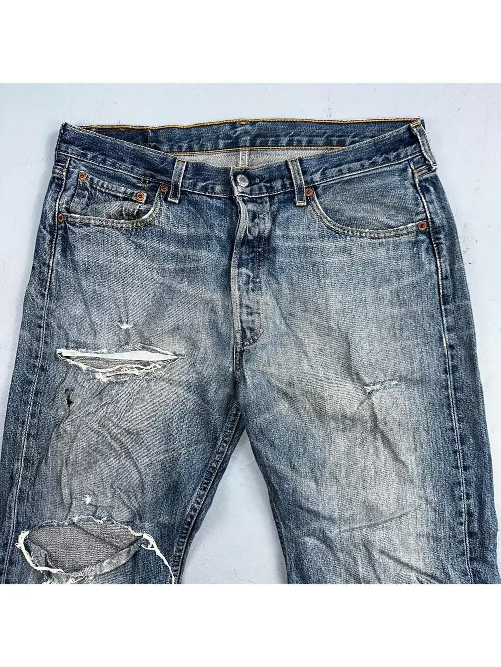 Levis 501 Vintage Y2K XX Straight Leg Jeans Blue Light Wash 34x34 Act 33x33